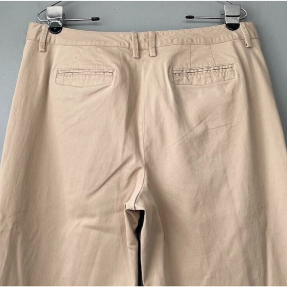 Talbots Size 14 High Rise Stretch Khaki Pants Classic Wide Leg 90s Minimalist - Picture 4 of 6